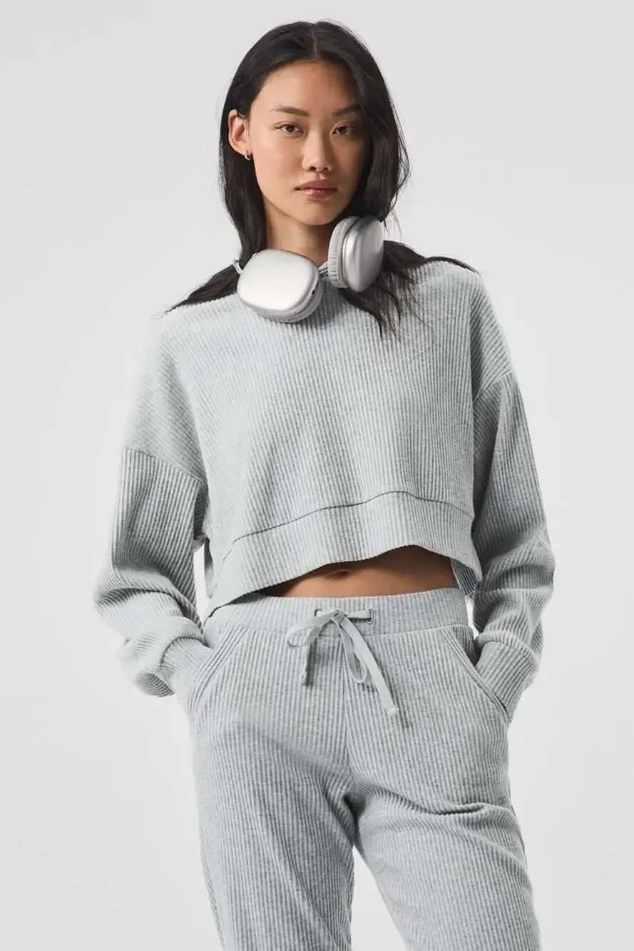 Alo Yoga Muse Hoodie in Athletic Heather Grey